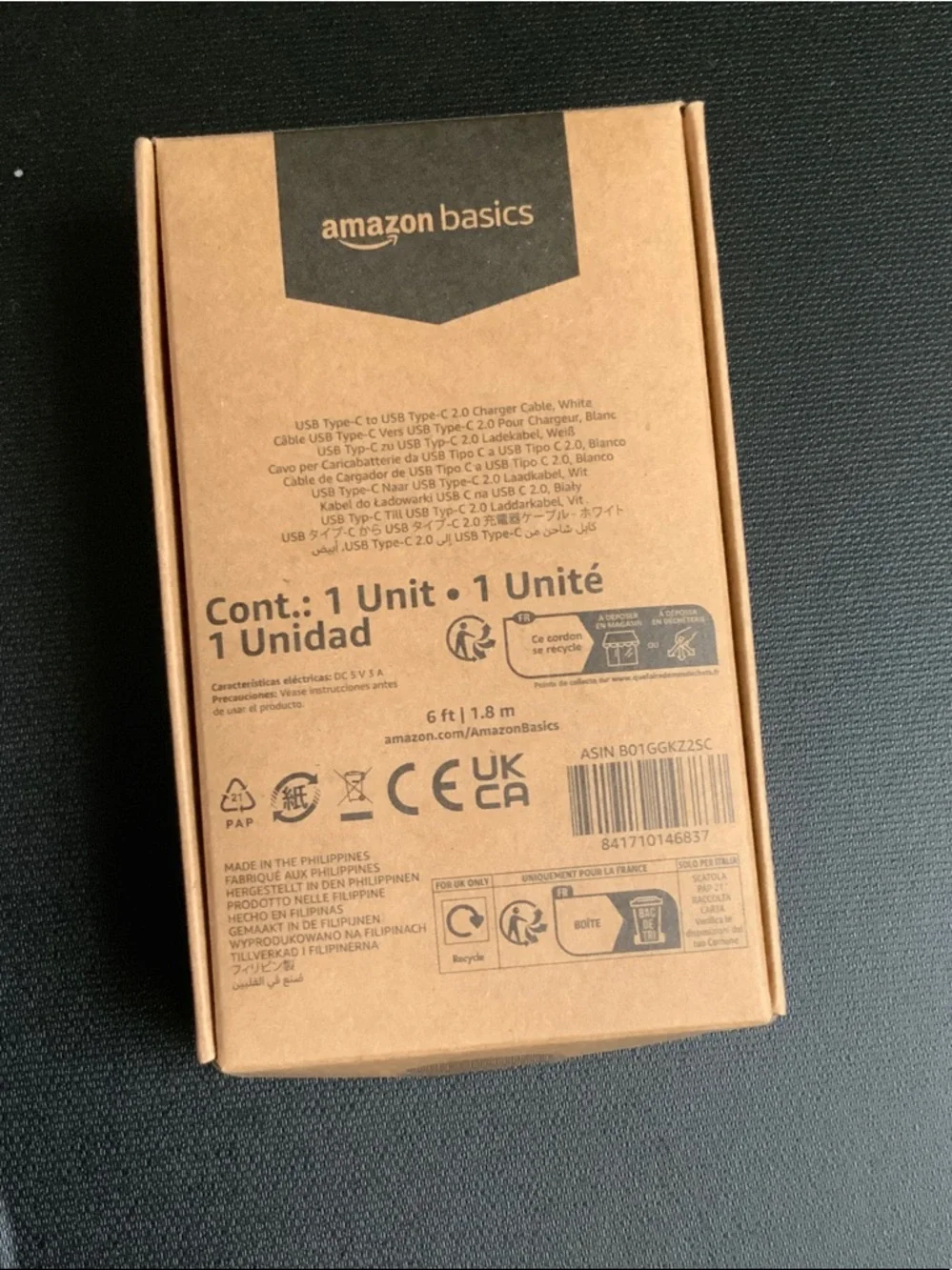 Amazon USB-C to USB-C Charging Cable White